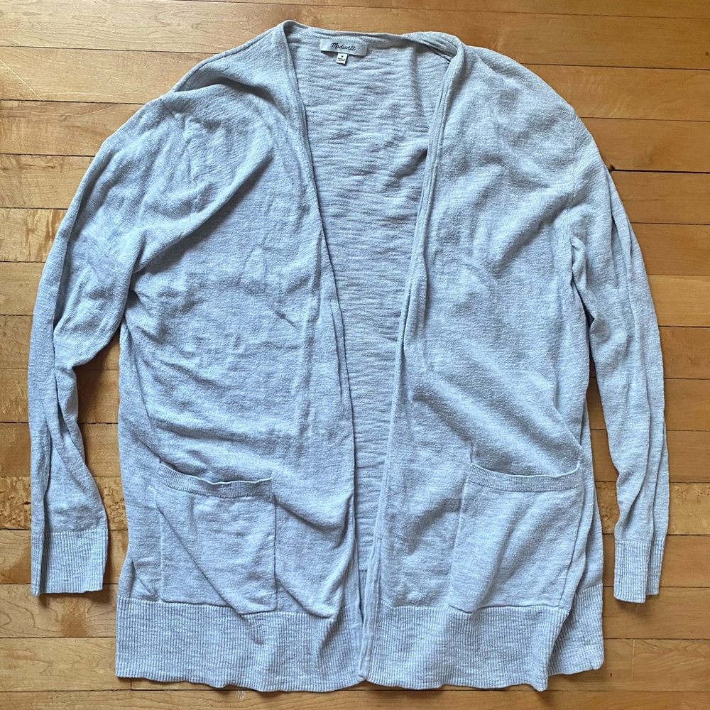 Madewell Grey Cardigan women’s size medium heathered gray lightweight cozy